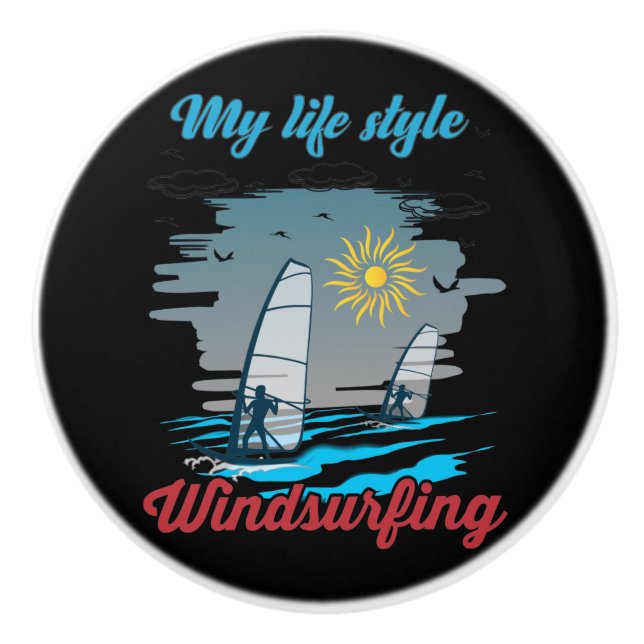 Pomo De Cerámica El Windsurf es mi estilo de vida (Anverso)
