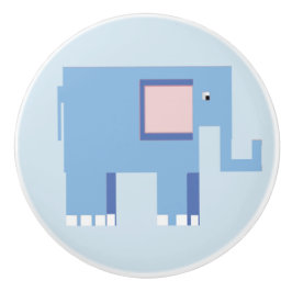 Pomo De Cerámica Elefante azul hacia la derecha