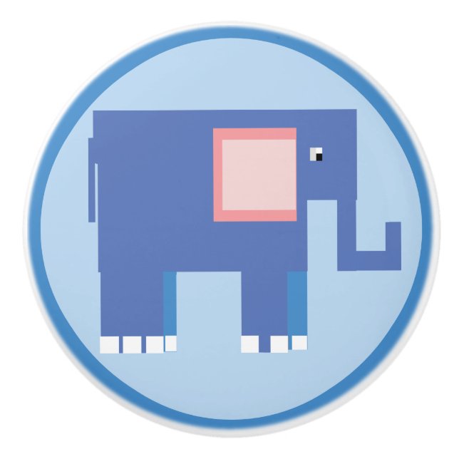 Pomo De Cerámica elefante azul lindo (Anverso)