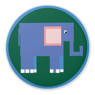 Pomo De Cerámica elefante azul lindo