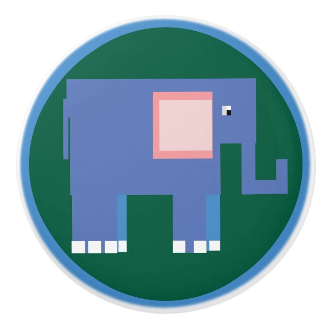 Pomo De Cerámica elefante azul lindo (Anverso)