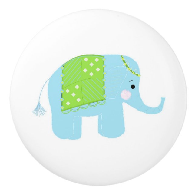 Pomo De Cerámica Elefante indio (Anverso)