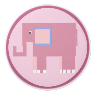 Pomo De Cerámica elefante rosa lindo