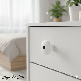 Pomo De Cerámica Elegant Ceramic Knob Featuring Minimalist Heart Ar
