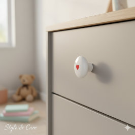 Pomo De Cerámica Elegant Ceramic Knob Featuring Minimalist Heart Ar