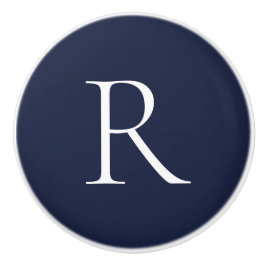 Pomo De Cerámica Elegante accesorio monograma azul