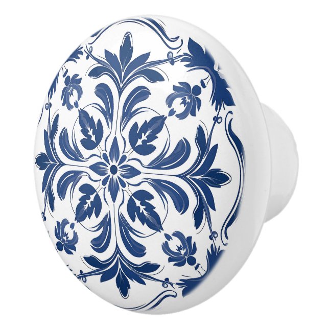 Pomo De Cerámica Elegante azul ornamental (Derecha)