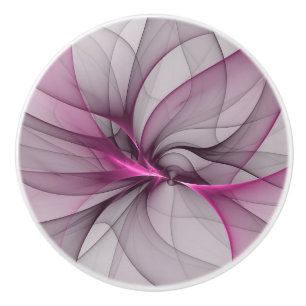 Pomo De Cerámica Elegante Caos Moderno Arte Abstracto Fractal Rosa
