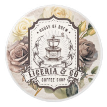 Elegante casa de cerveza vintage Cafetería Floral