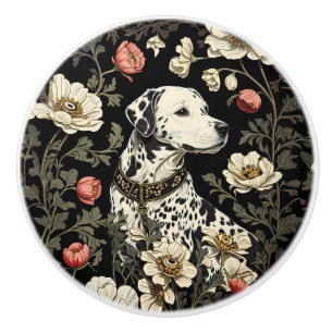 Pomo De Cerámica Elegante Dalmata Inspirado en William Morris