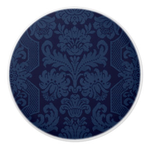 Pomo De Cerámica Elegante Damasco Victoria Azul Ornate