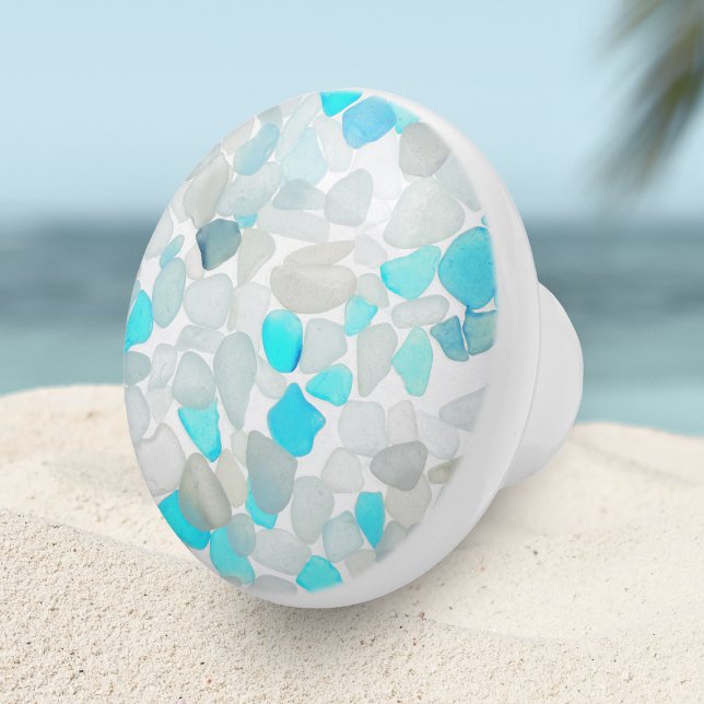 Pomo De Cerámica Elegante diseño de resumen de vidrio Verde azulado (Subido por el creador)