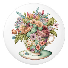 Pomo De Cerámica Elegante equipo floral