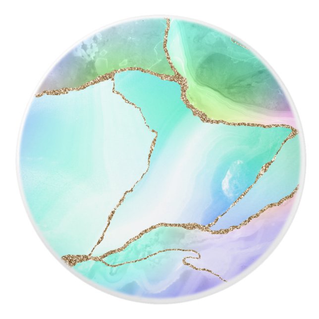 Pomo De Cerámica Elegante Geode Agate Geode Gray (Anverso)