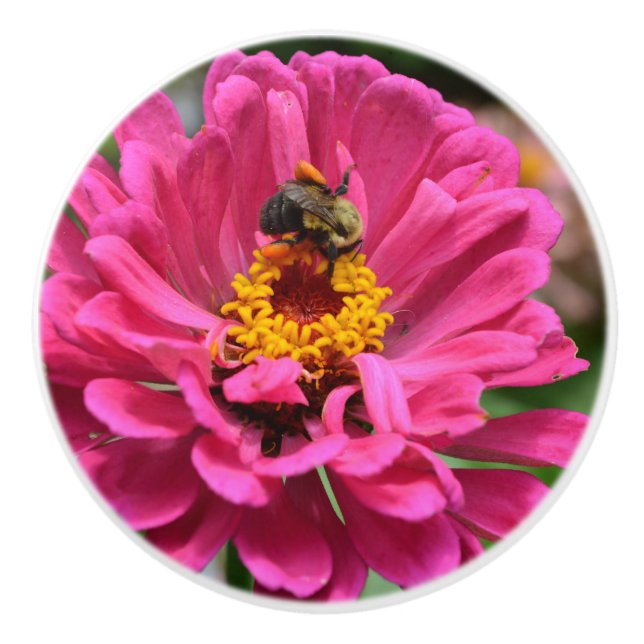 Pomo De Cerámica Elegante mamá floral rosa de margarita de miel (Anverso)