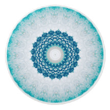 Elegante Mandala azul turquesa floral