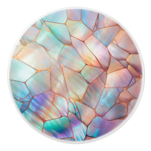 Pomo De Cerámica Elegante Opal Prisma Gemstone Stain Glass