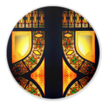 elegante puerta de cristal con manchas victorianas