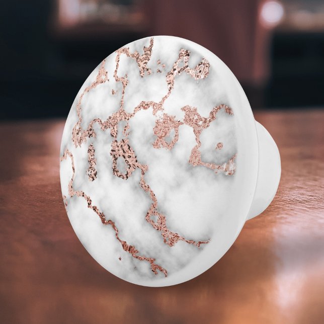 Pomo De Cerámica Elegante Rosa Relieve metalizado Faux Faux Marble (Subido por el creador)