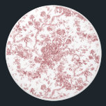 Pomo De Cerámica Elegante Vintage Francés Grabado Floral Toile-Rosa<br><div class="desc">Elegante y adornado patrón rosa y blanco vintage de jouy con flores exóticas, viñas y follaje entrelazados con guirnaldas y canastos de rosas. Este patrón se adaptó a partir de un fragmento textil francés histórico aproximadamente en 1910 en la colección Smithsonian. El patrón es de alta resolución pero no se...</div>