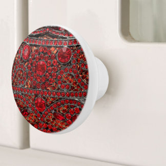 Pomo De Cerámica elegante y sofisticado rubí de oro rojo burgundy