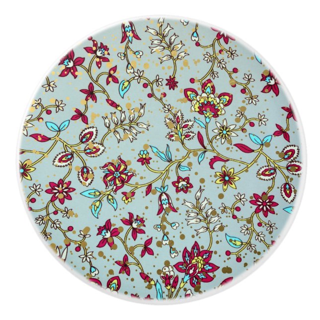 Pomo De Cerámica Elegantes Florals de época (Anverso)