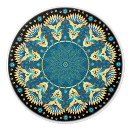 Pomo De Cerámica Elegantes Knobs azules y dorados del gabinete