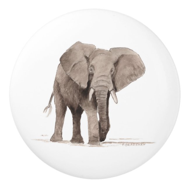 Pomo De Cerámica elephant drawer pull (Anverso)