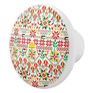 Pomo De Cerámica Embrodería tradicional de Palestina Tatreez