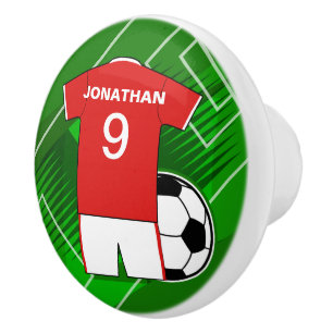 Pomo De Cerámica Embroma la colección 1 del dormitorio del fútbol