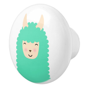 Pomo De Cerámica Emoji feliz de la llama del Peekaboo