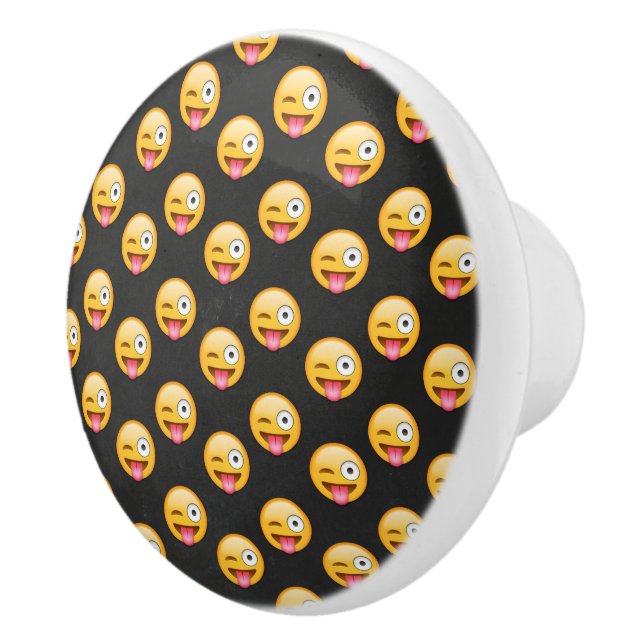 Pomo De Cerámica Emoji loca de la cara (Derecha)