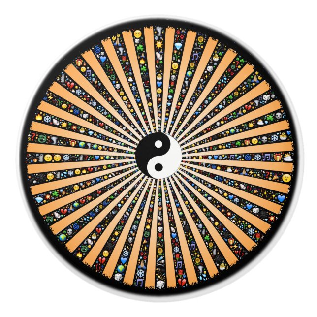 Pomo De Cerámica Emoji Yin Yang (Anverso)