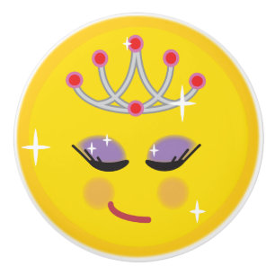 Pomo De Cerámica Emoticon de Princesa Espárrica