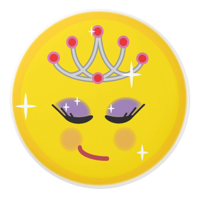 Pomo De Cerámica Emoticon de Princesa Espárrica (Anverso)