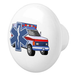 Pomo De Cerámica EMS Ambulancia