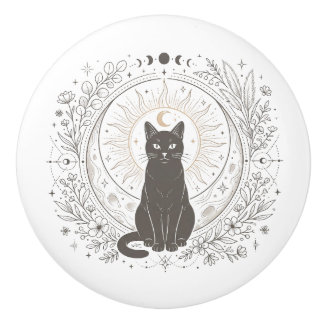 Pomo De Cerámica Encantadora Farmacia Mágica de Gatos – Sol & Luna
