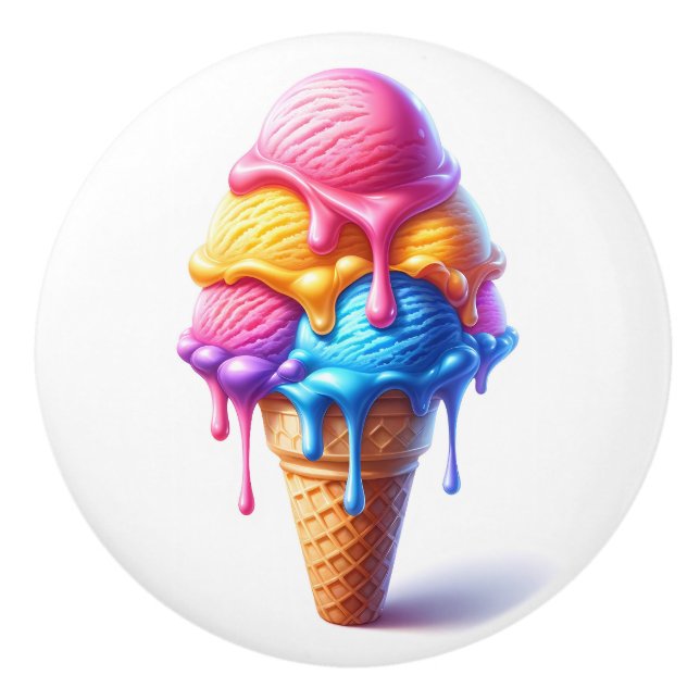 Pomo De Cerámica Enticando el helado (Anverso)