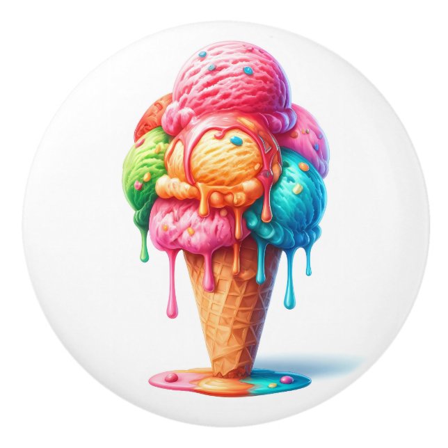 Pomo De Cerámica Enticando el helado (Anverso)