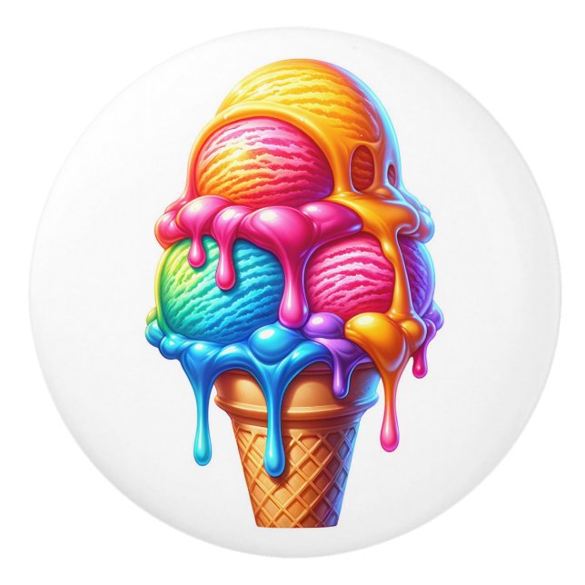 Pomo De Cerámica Enticando el helado (Anverso)