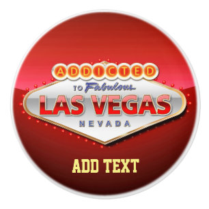 Pomo De Cerámica Enviciado a Las Vegas, Rótulo divertido de Nevada
