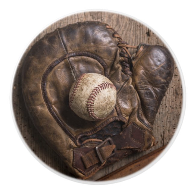 Pomo De Cerámica Equipo Vintage de Béisbol (Anverso)