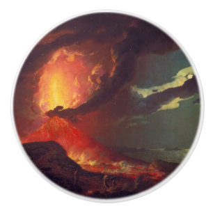 Pomo De Cerámica Erupción volcánica del Monte Vesubio (Volcán Activ