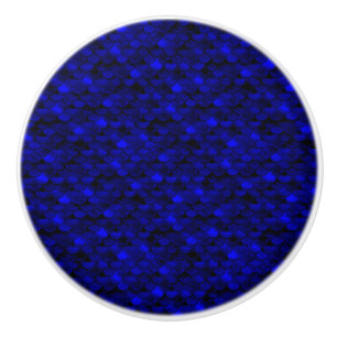 Pomo De Cerámica Escalas de sirena azul oscuro
