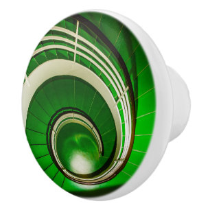 Pomo De Cerámica Escalera circular verde