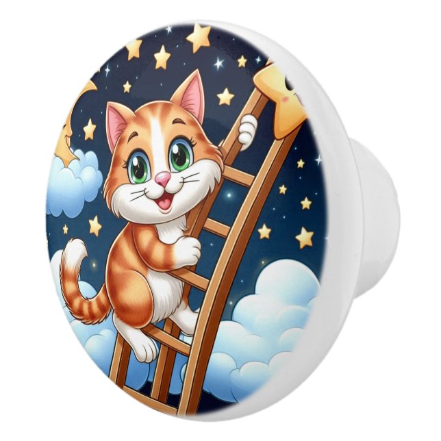 Pomo De Cerámica Escalera de gatitos a la luna (Derecha)