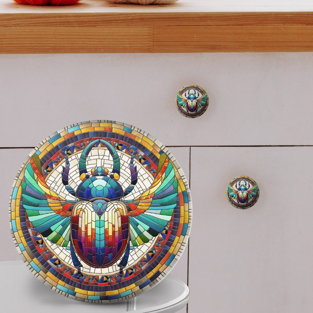 Pomo De Cerámica Escarabajo egipcio Scarab - Arte Mosaico (Subido por el creador)