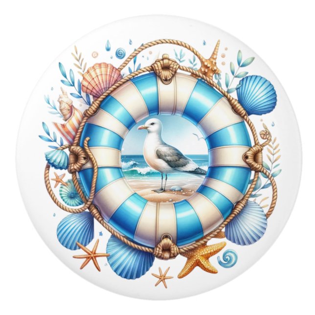 Pomo De Cerámica Escenario de playa (Anverso)