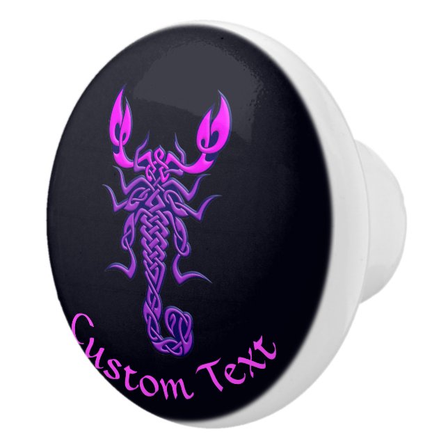 Pomo De Cerámica Escorpión de nudo celta púrpura (Derecha)