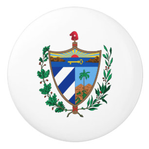Pomo De Cerámica escudo de armas símbolo emblema bandera de Cuba pa